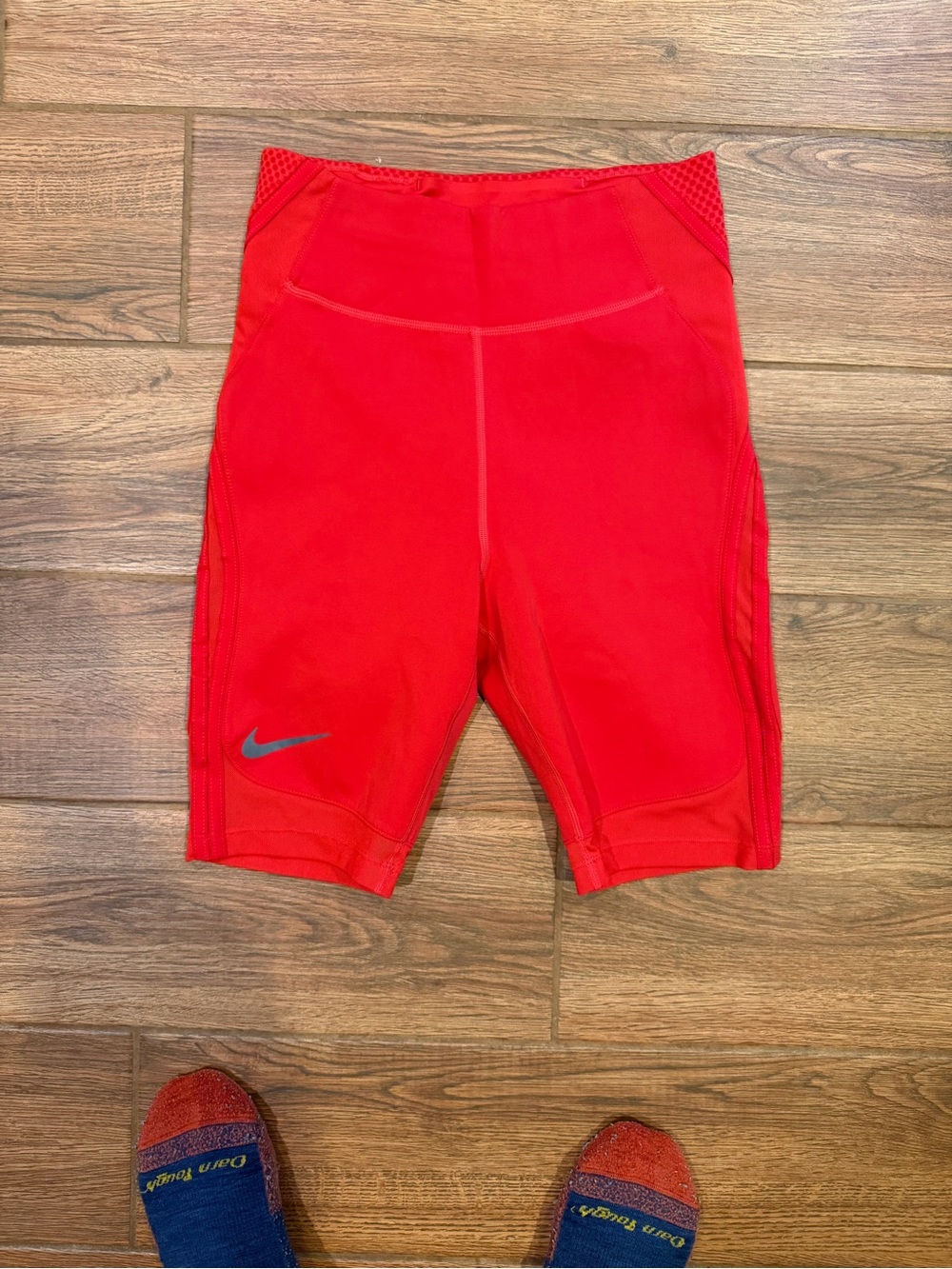 Nike Red city ready running Compression Bike Shorts 9” / women’s small